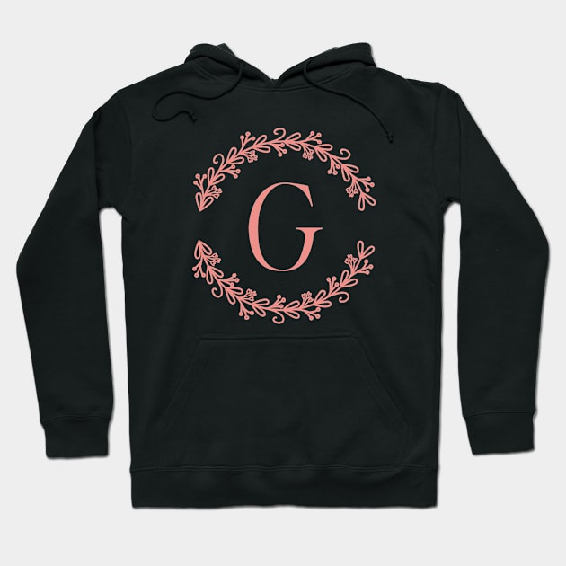 Pink Monogram- Letter G Hoodie by RosegoldDreams